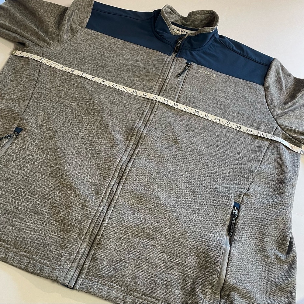 Orvis Men's Full Zip Up Jacket Blue/Heather Gray Size XXL - Picture 16 of 16
